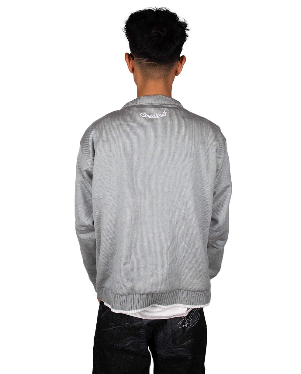 GREY CHESS KNIT