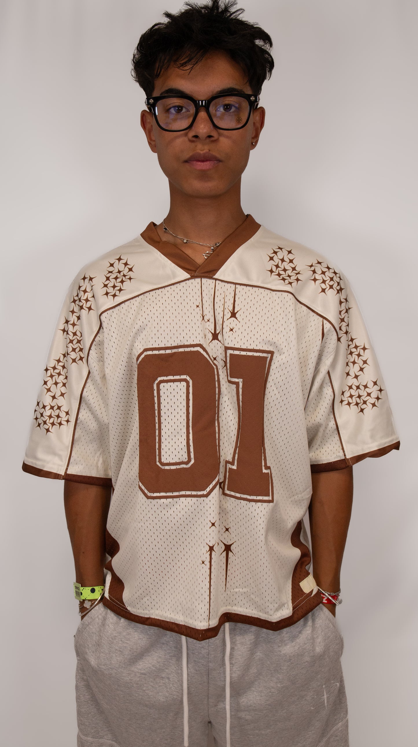 CREAM MESH JERSEY