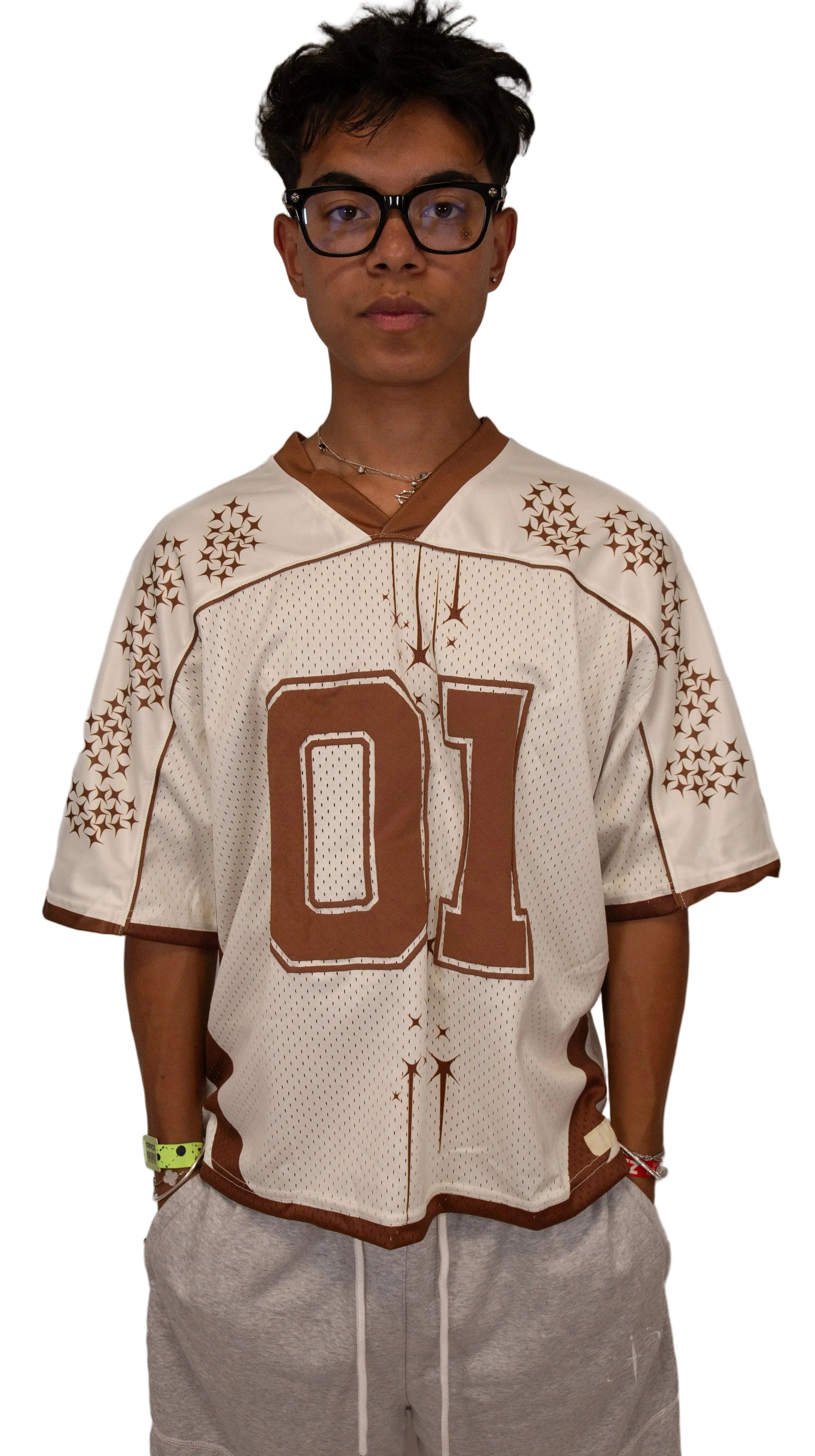 JERSEY DE MALLA COLOR CREMA 