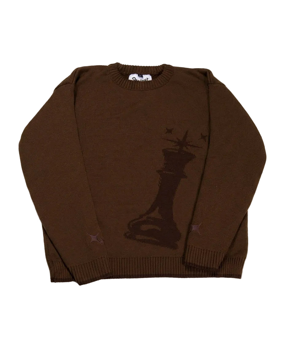 BROWN CHESS KNIT