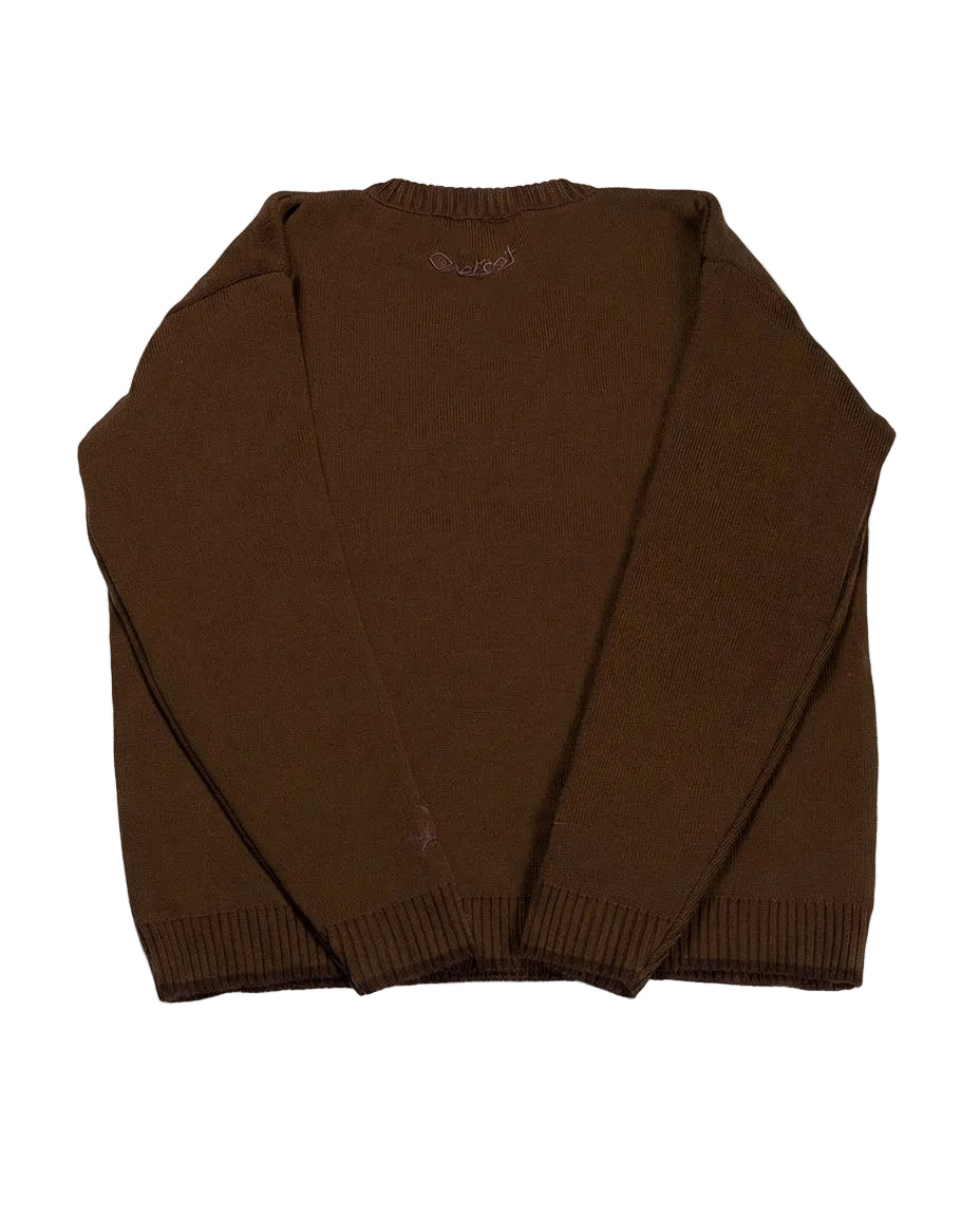 BROWN CHESS KNIT