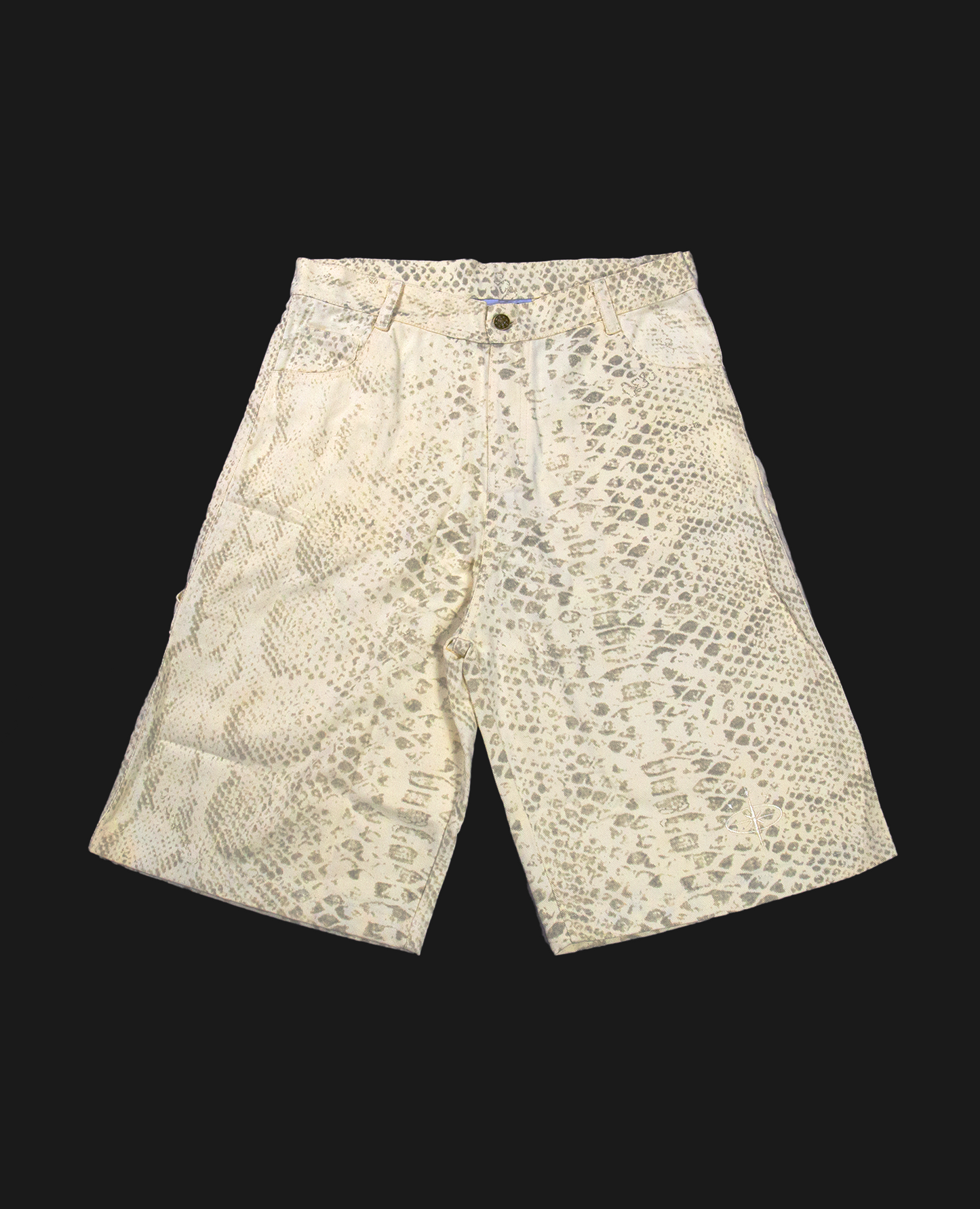 CREAM SNAKE JORT