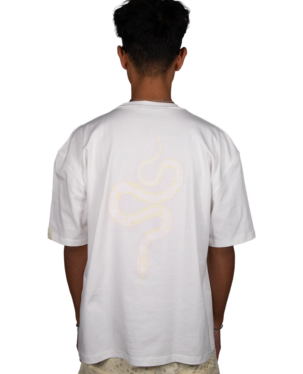 CREAM SNAKE TEE