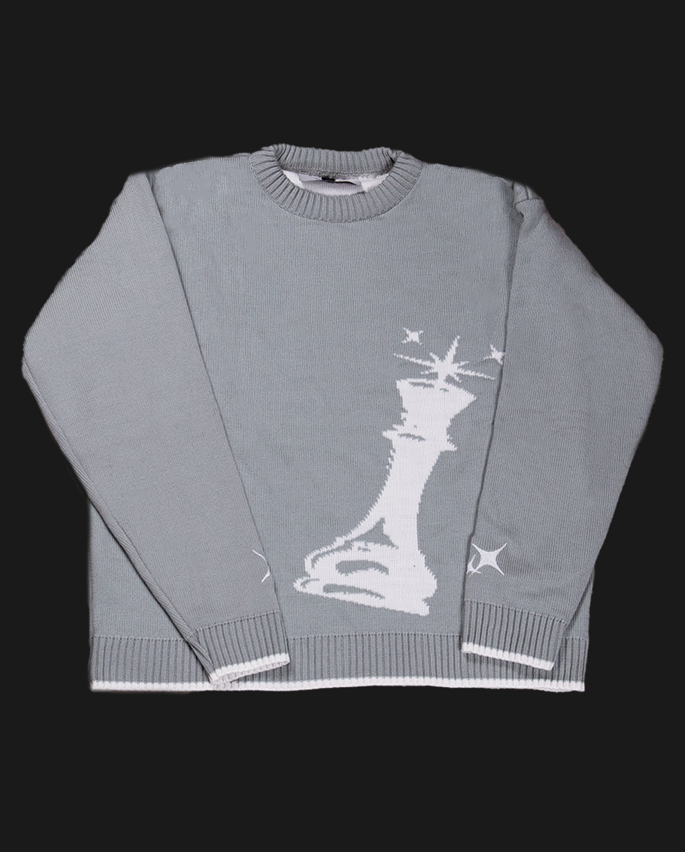 GREY CHESS KNIT