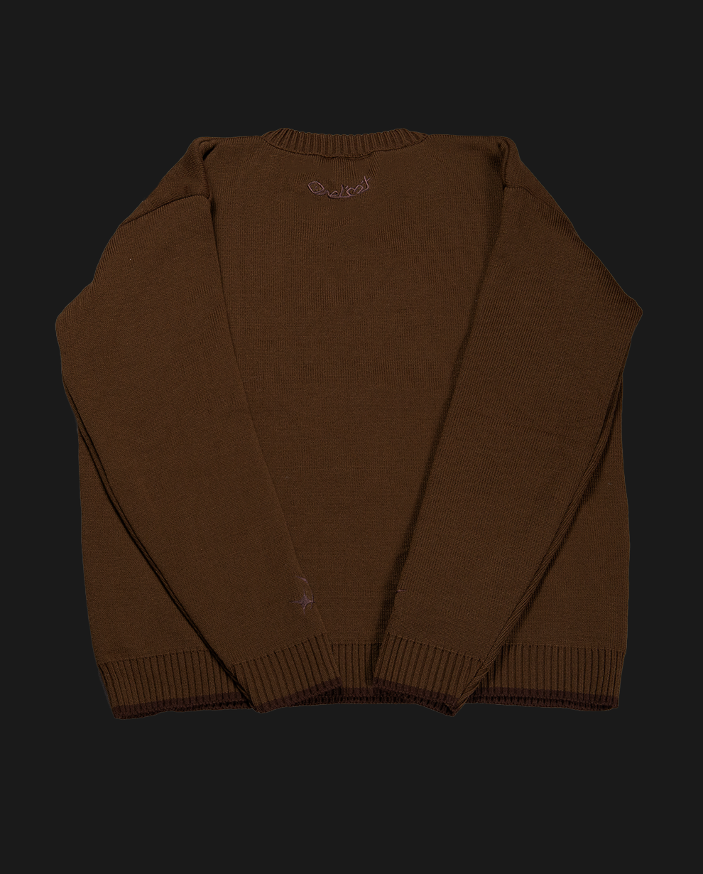 BROWN CHESS KNIT